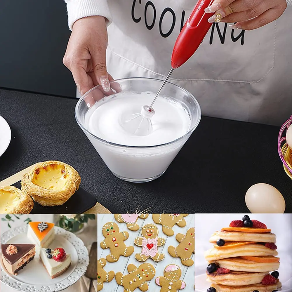 ABIY Electric Milk Frother,Coffee Frother Handheld Rechargeable Milk Frother 3 Speeds Drink Mixer For Cappuccino Latte