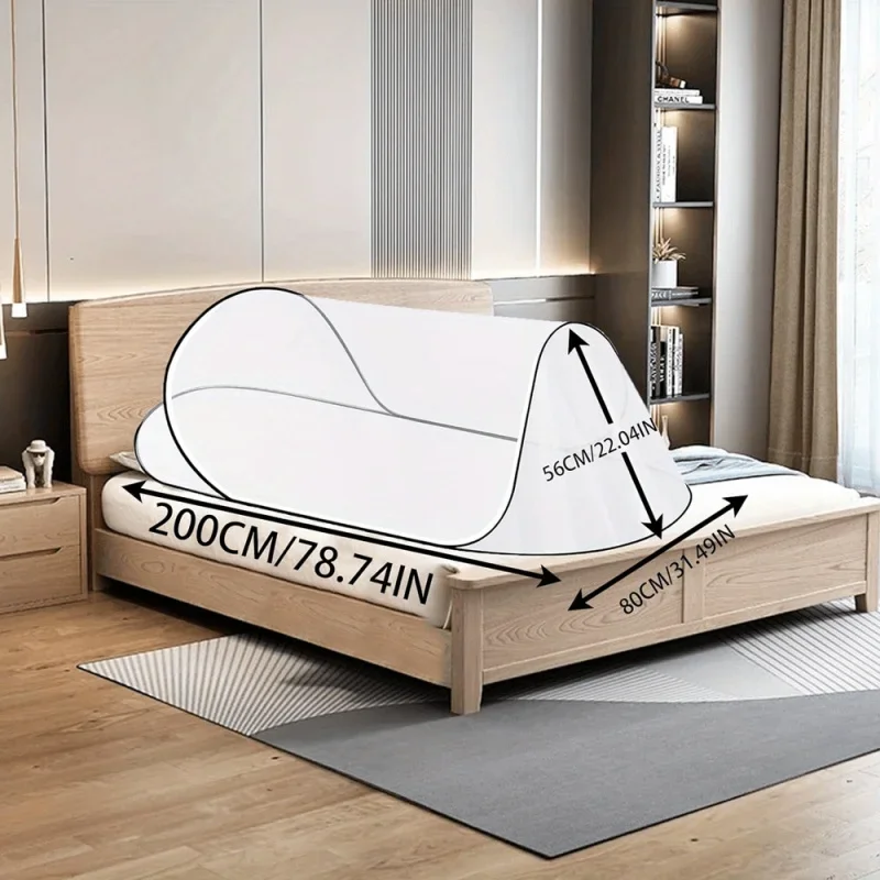 Portable Pop-Up Mosquito Net for Bed Camping Travel |   Instant Setup Lightweight Durable Polyester Mesh Indoor/Outdoor Protecti