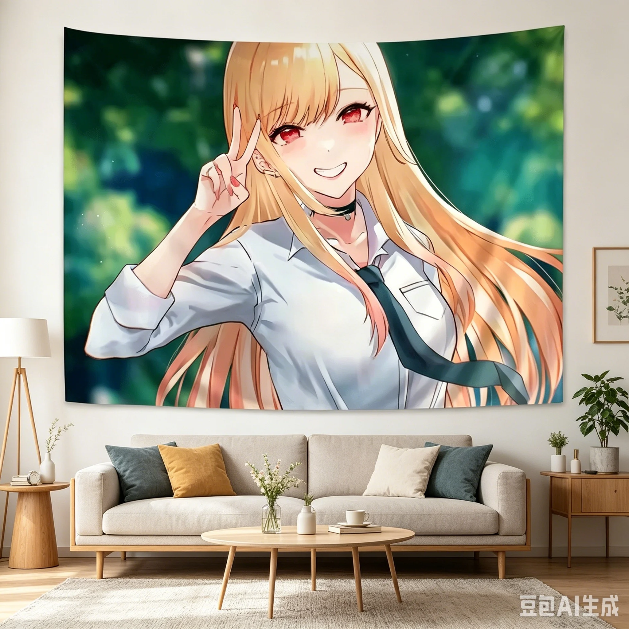 1pc M-Marin-Kitagawa Gamer DIY Wall Tapestry Art Wall Tapestries Living Room Bedroom Dorm Wall Art Decor Decoration Poste