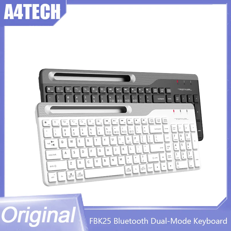 

A4TECH FBK25 Wireless Bluetooth Keyboard For Tablet Phone Laptop 103 Key Dual-mode Waterproof Mute Keyboard For Mac Ios Android