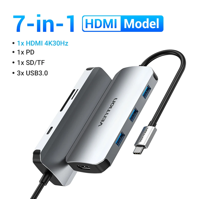 Ventie USB C HUB HDMI 4K60Hz RJ45 PD 100W USB Splitter Adapter USB 3.0 HUB Voor iPhone 15 Macbook Air Pro iPad Samsung Laptop PC