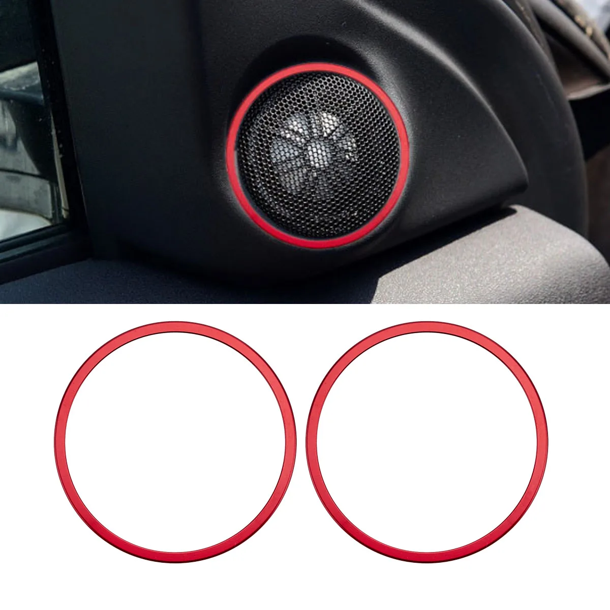 Car Door Audio Speaker Tweeter Ring Cover Trim Sticker Fit For Land Rover Range Evoque Convertible Ember Edition 2013-2017