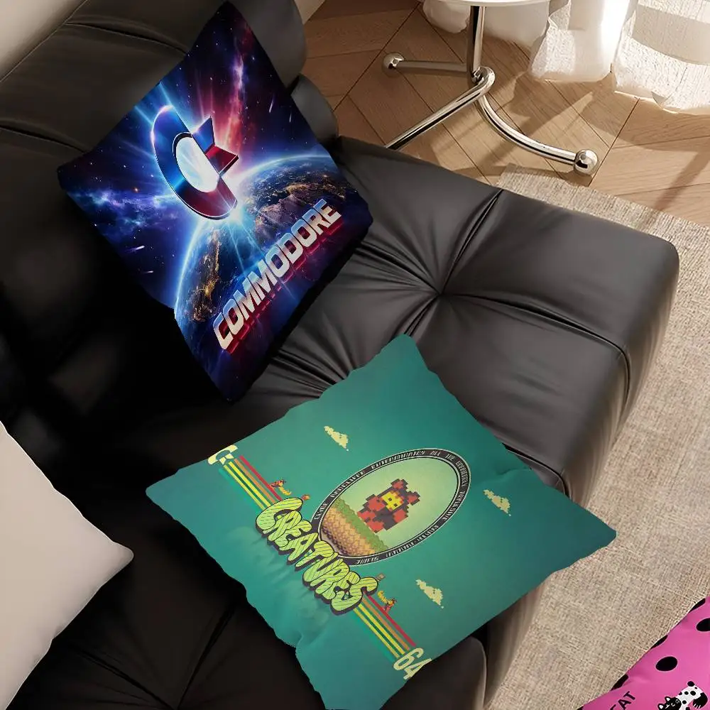 C-Commodore 64 Logo Office Cushion Pillowcase Car Cushion Cover45X45CM Lumbar Pillowcase Sofa Pillowcover