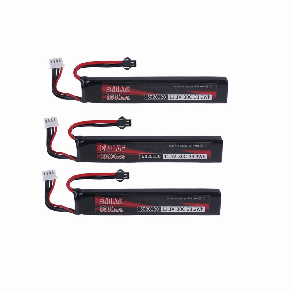 11.1V 3000mAh Lipo battery for Electric water Ball Automatic Pneumatic Toys Gun/Splatter Ball/Gel Ball BlasterToys Gun Parts SM