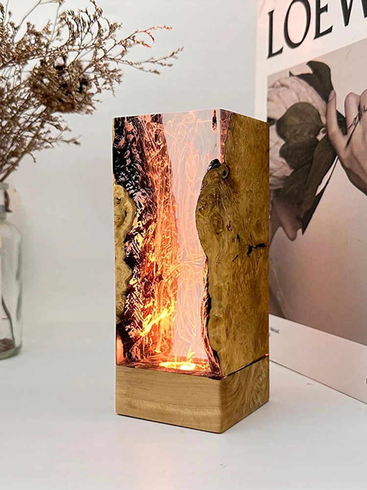 Underwater Cave Theme Organism Resin Table Light Creactive Art Decoration Lamp Sea Volcanic Eruption Night Light  USB Charger - view 4