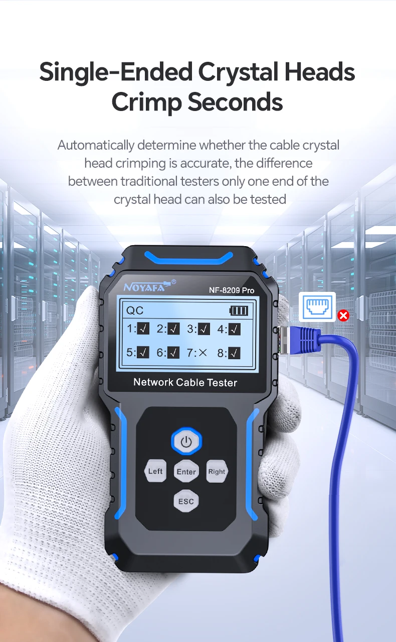 NOYAFA NF-8209Pro Netzwerkkabel-Tester und -Ortungsgerät mit Längenmessung, POE-Protokoll, Flash-Test, RJ45-Stecker-Scan und Kabel-Tracking – Detail 10