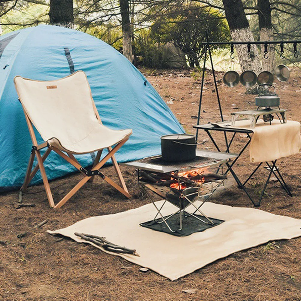 

Outdoor Fireproof Mat Stove Fiberglass Flame Retardant Heat Resistant Camping Blanket Barbecue Protective Pad Safety Emergency