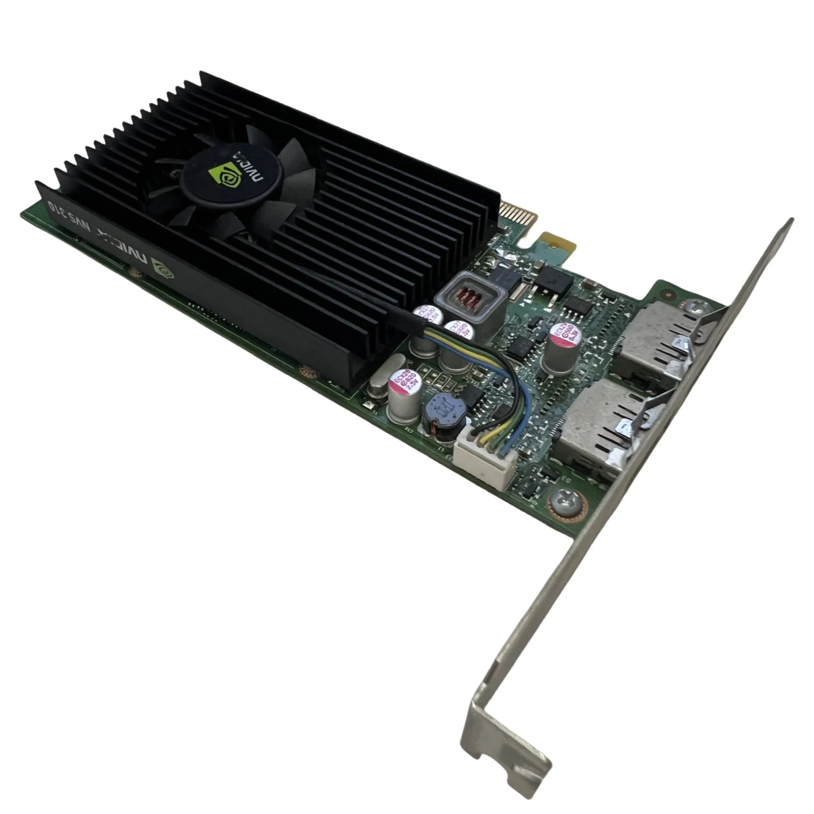 بطاقة الرسومات الأصلية المستخدمة لـ NVIDIA Quadro NVS 310 1GB GDDR3 PCIe x16 DisplayPort Dual DP موصلات 100% تم اختبارها سريعًا