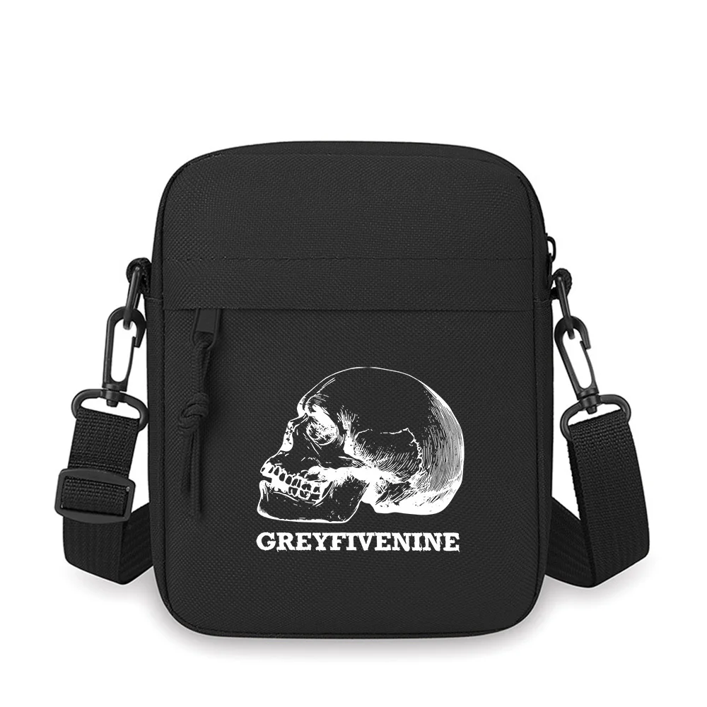 Skull graphic white art design Men Crossbody Bag Single Shoulder Women Cartoon Anime Film Printing Design Unisex