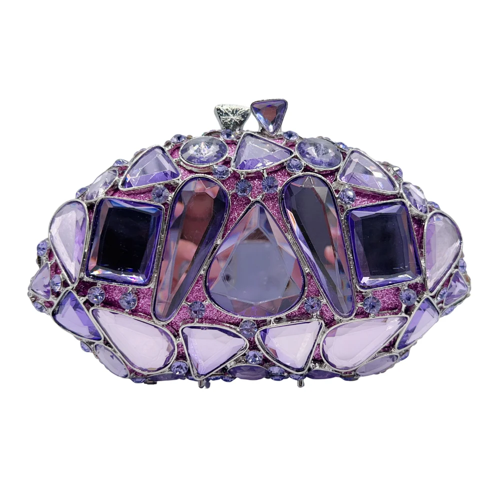 

Hot-selling Luxury Fan-shaped Glass Full Rhinestone Sparkling Bead Crystal Women's Wedding Party Evening Dress Bag