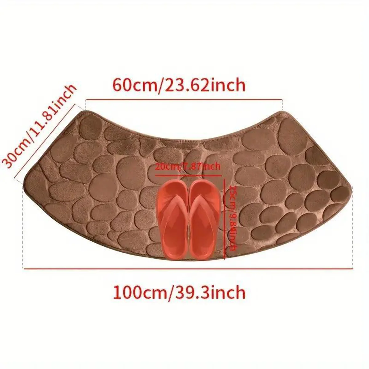 Curved bathroom mat thickened shower room absorbent door mat toilet bathroom non-slip mat dirt-resistant entrance mat