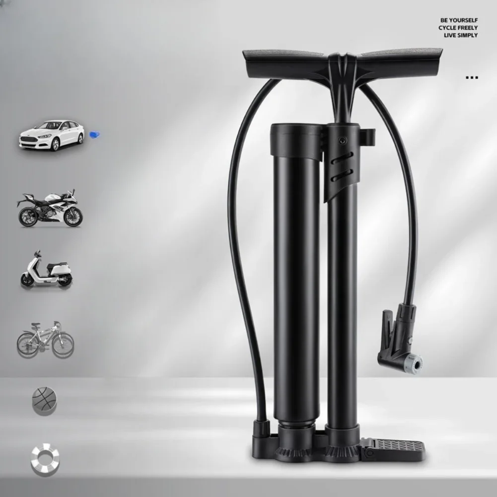 

Portable Air Pump With Pressure Gauge For Bike&Ball Double-tube High-pressure Blast Inflation Pump For Bicycle Tire Inflator