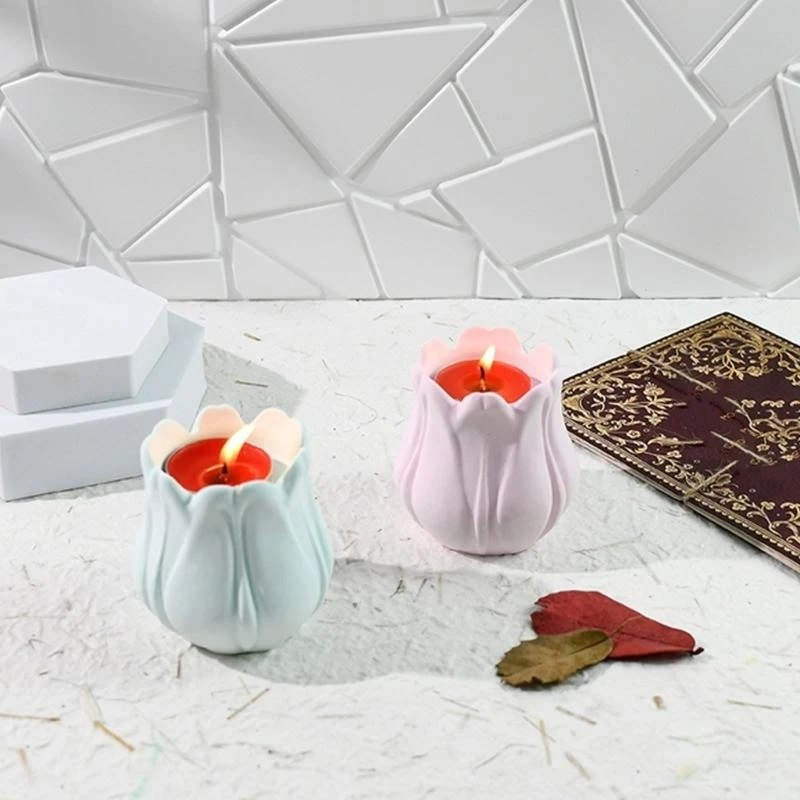 

Decorative Jar Silicone Mould Stylish Cylinder Shaped Candlestick Making Mold Gypsum Office Decorations Mould