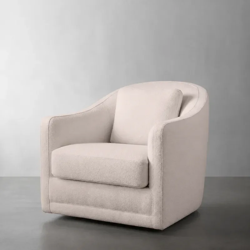 American Simple Rotating Fabric Single Sofa Chair Living Room Leisure Chair Hotel Beauty Reception Chair Lazy Sofa