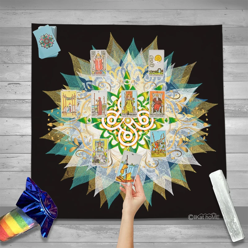 Mandala Table Cloth Tarot Card Tablecloth Velvet Altar Cloth Celtic Knot Celts Symbol Crop Circle Reiki Spiritual Astrology Mat