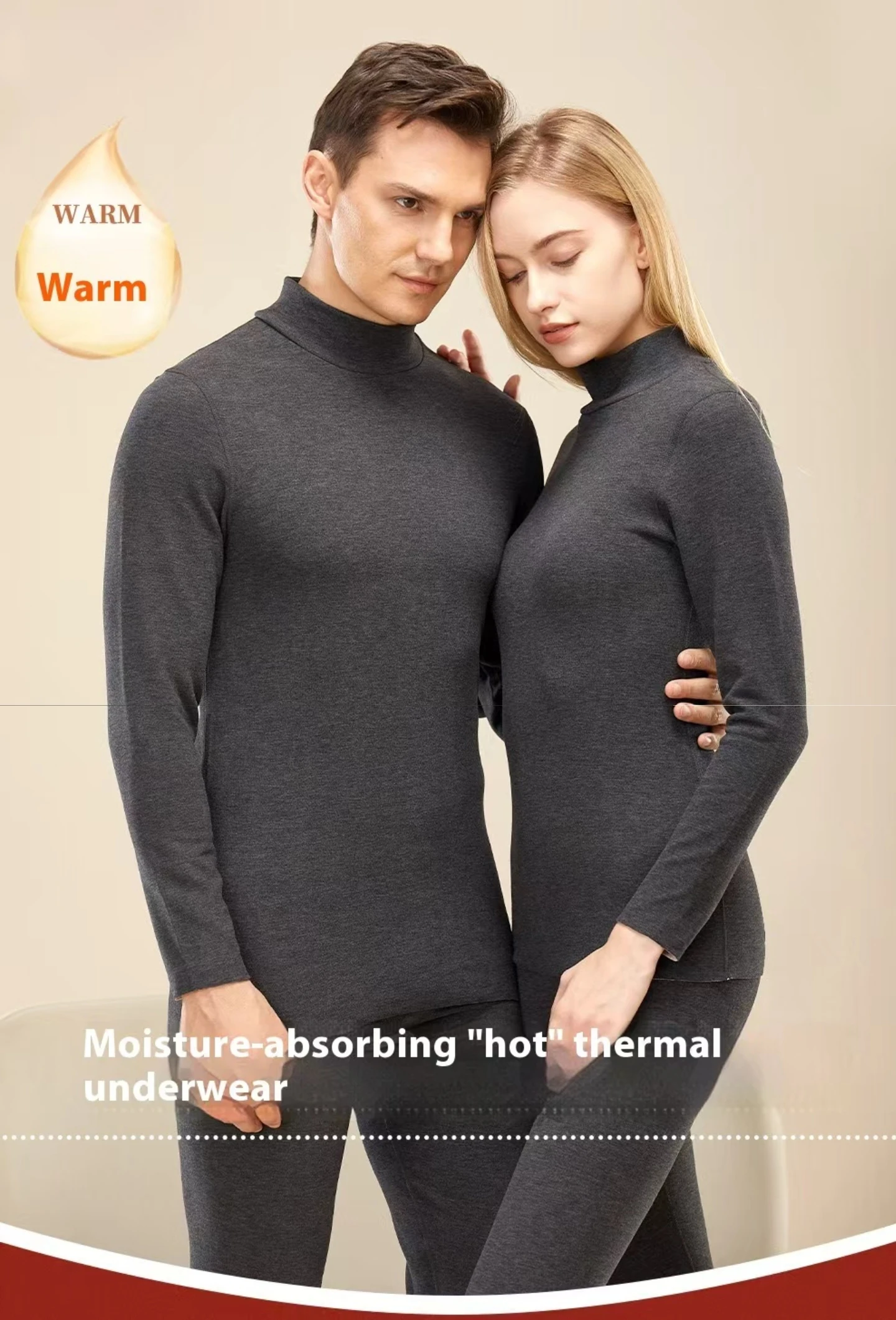 

Новое кашемировое шелковое термобелье с высоким воротником, осенний топ и брюки De-Dong со средним вырезом, утолщенный комплект для пар на флисовой подкладке