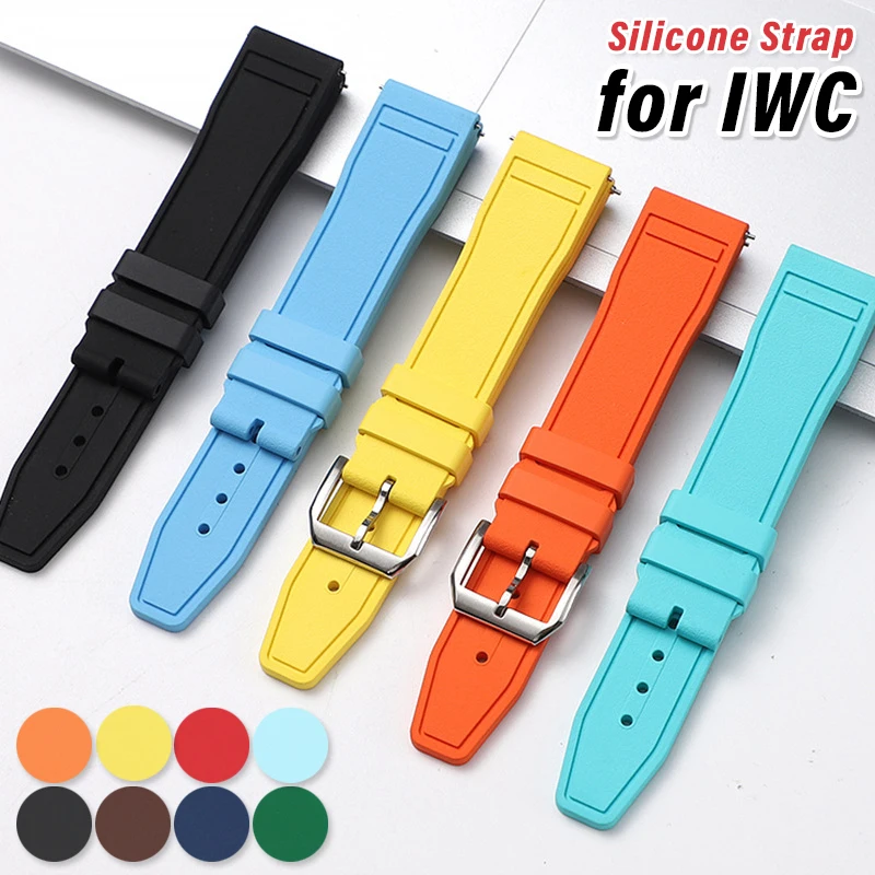 Quick Release Silicone Watch Band 20mm 21mm 22mm Waterproof Rubber Strap Replacement for IWC Durable Breathable Dive Wristband