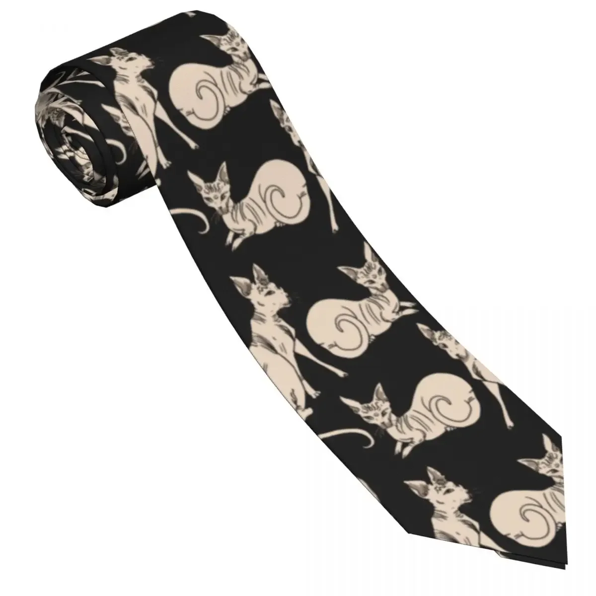 Casual Arrowhead Skinny Cute Hairless Cat Necktie Slim Tie For Party Formal 