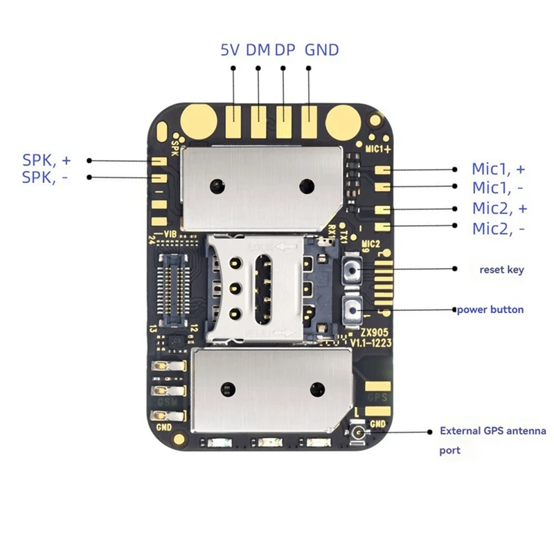 ZX905 Mini GPS Tracker 4G Chip Module LTE CAT-1 Tracking PCBA GPS Module Board Anti-Lost GPS Track Monitor For Car