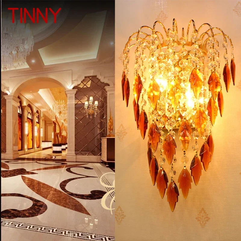 TINNY-Contemporary Crystal Wall Lamp, Arte interior, Sala, Quarto, Abajur, Luxurious Hotel, Corredor, Corredor