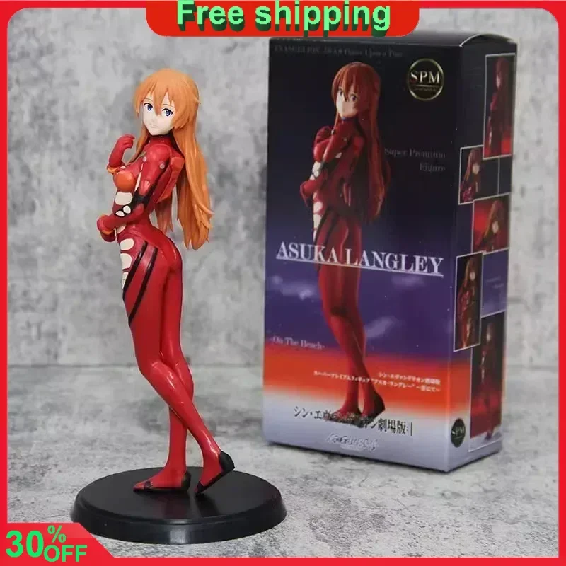 Figura DE ACCIÓN DE Rebuild of Evangelion, figura de Anime Asuka Shikinami EVA Kawaii, exhibición de Manga para niñas, muñeca modelo de Pvc, juguetes de regalo, 21cm