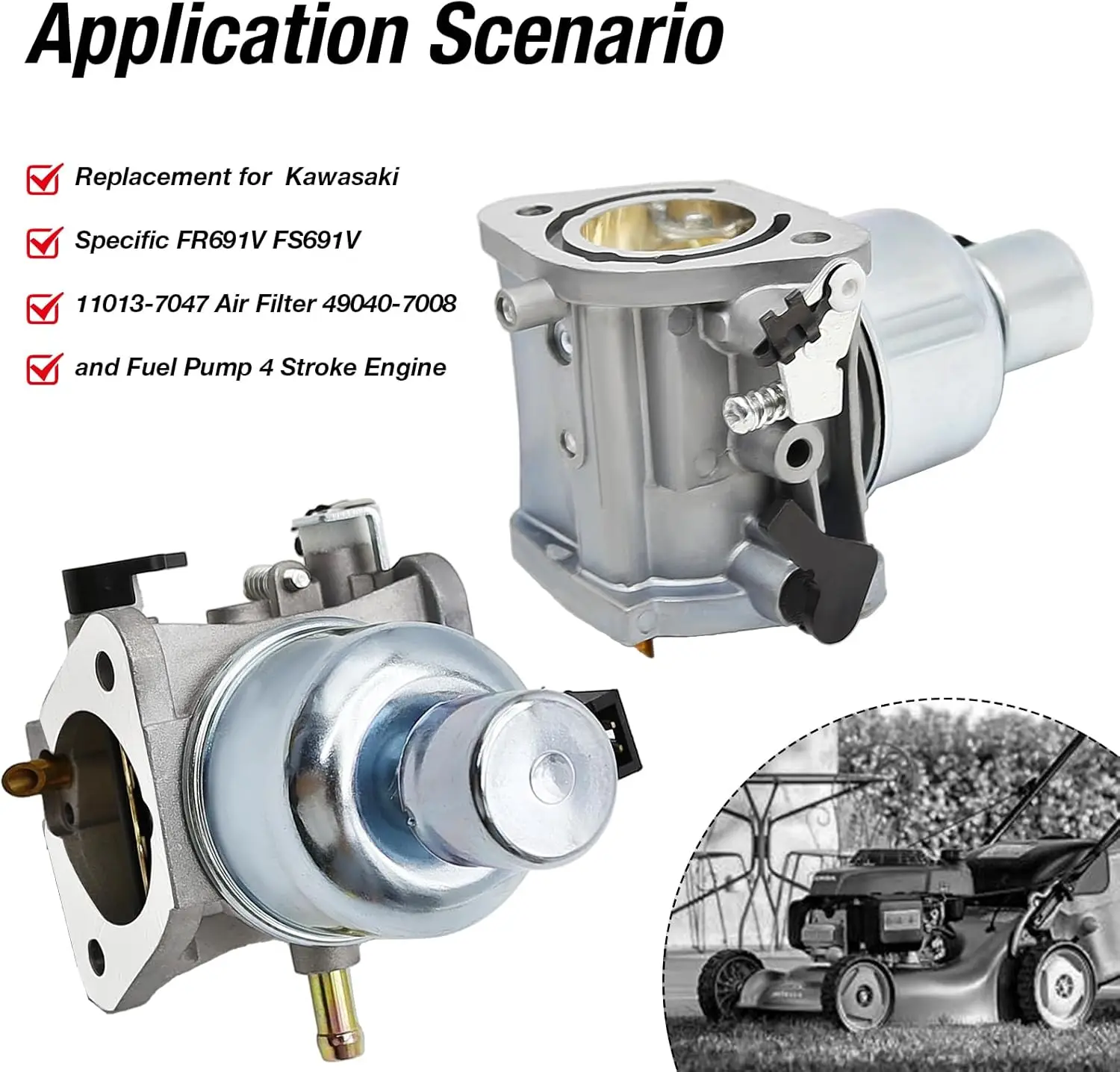 15004-0985 Carburetor Replacement for Kawasaki FR651V FR691V FR730V FS481V FS600V FS651V FS691V FS730V Carb Replaces 15004-0985