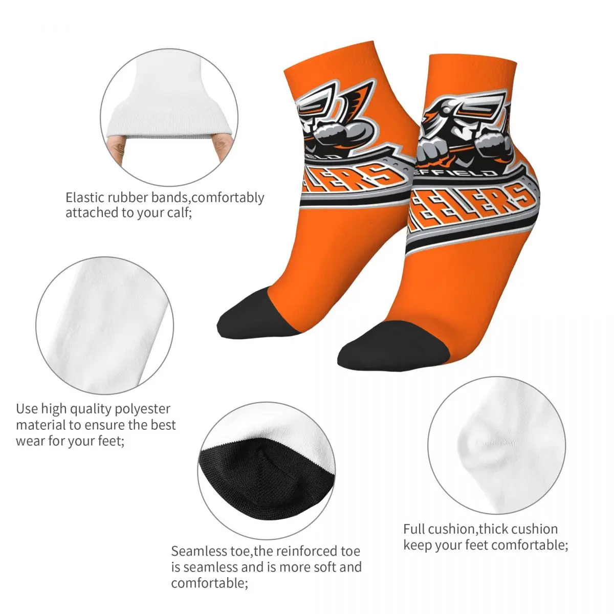 Kaus Kaki Sheffield Steelers Stoking Super Lembut Harajuku Aksesori Kaus Kaki Sepanjang Musim untuk Hadiah Uniseks