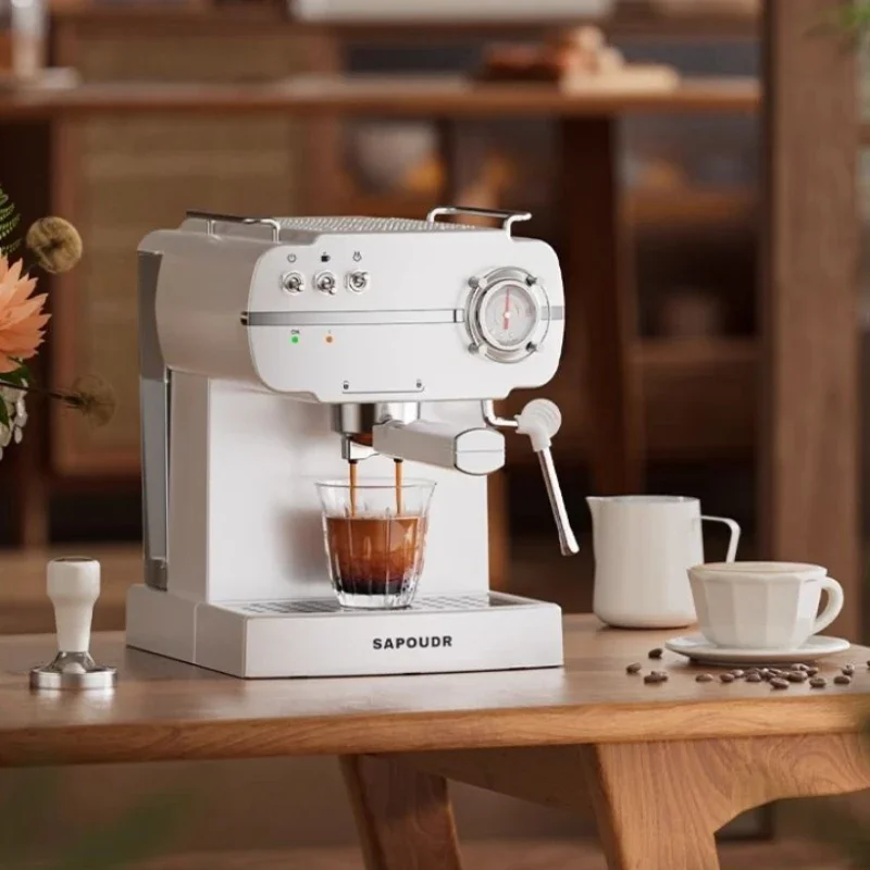 ماكينة اسبريسو نصف أوتوماتيكية خفيفة الوزن ماكينة قهوة منزلية صغيرة بخار الحليب مزبد ماكينة اسبريسو مطحنة حبوب القهوة