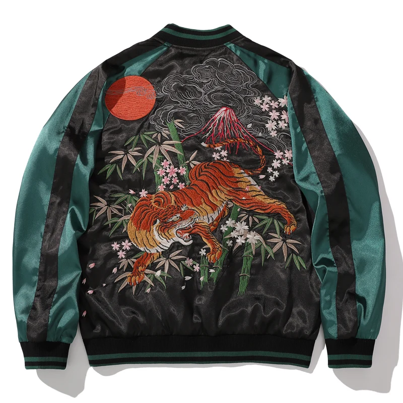 

Мужская куртка-бомбер Heavyweight Embroidered Hamashuku Tiger в бейсбольном стиле, молодежная, осенняя, стандартный крой, с длинными рукавами, на молнии