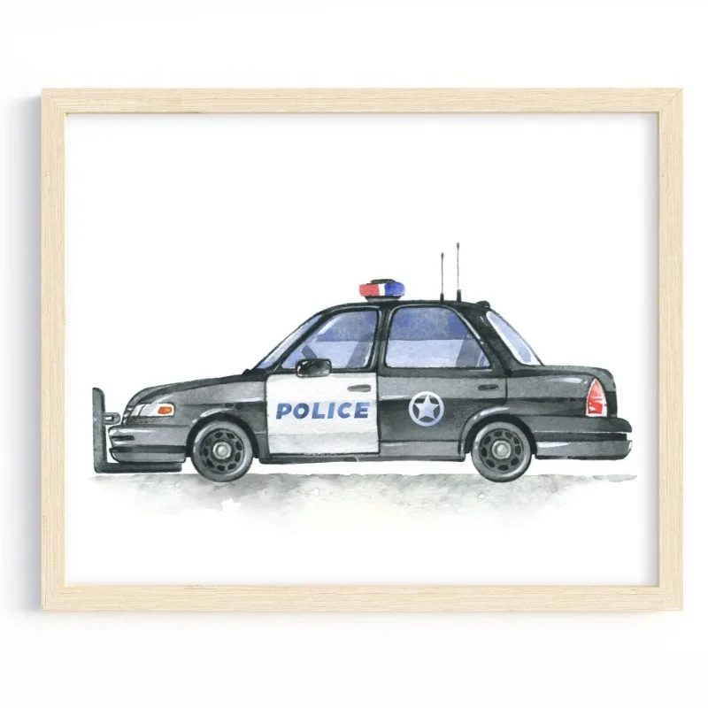 Helicopter Police Car Boy Nursery Transportation Art Poster Canvas Painting Wall Prints Picture for Living Room Home Decor