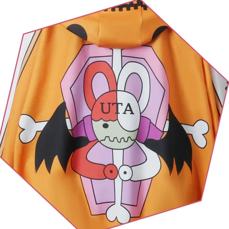 Bambini Anime One Piece Film Rosso Arancione Uta Costume Cosplay Festa di Halloween Cos Vestiti Parrucca Giacche Cappotto Abiti Abito Costume per adulti