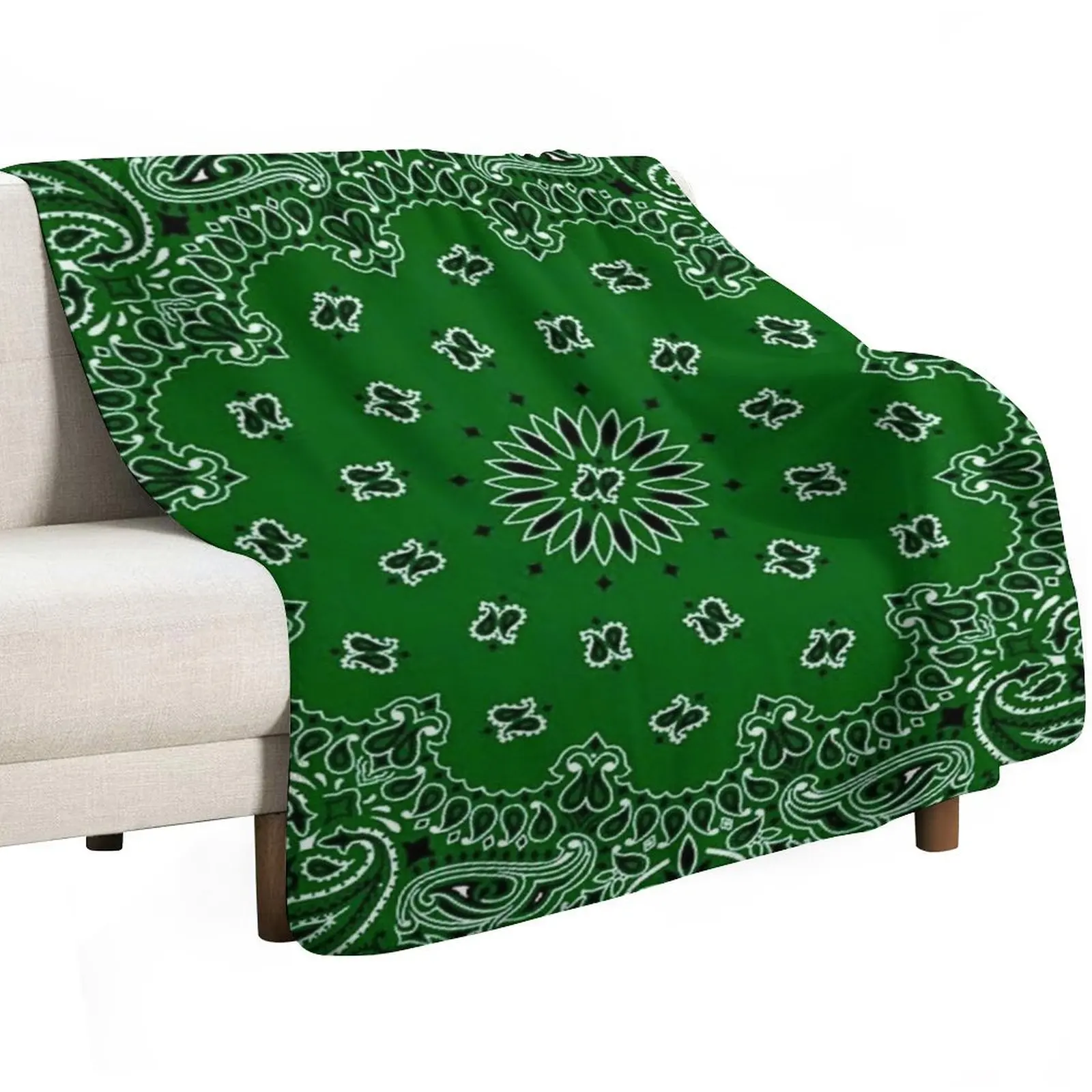 Green bandana Throw Blanket Heavy sofa bed Warm Luxury Thicken Hair Beautifuls Blankets