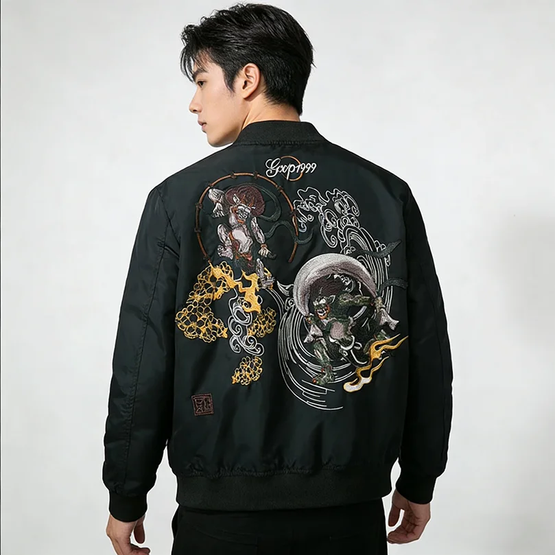 

Sukajan куртки-бомберы с вышивкой, мужская одежда, японское бейсбольное пальто для мужчин, куртка-пилот, роскошная куртка 2026, весна-осень-зима Z1