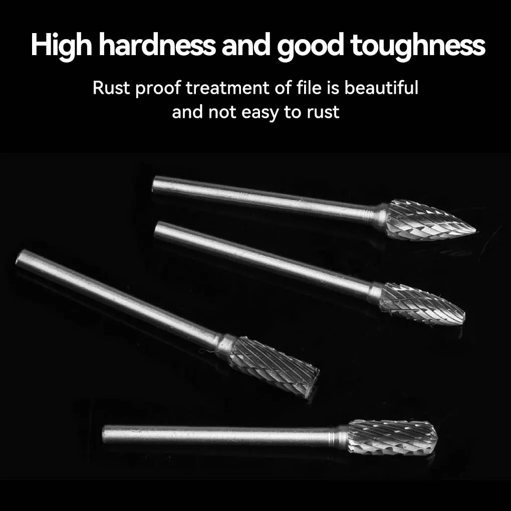 

10 Pieces Grinding Rotary Burr File Metal Industrial Factory Woodworking Hand Engraving Tool Parts Accessories Single