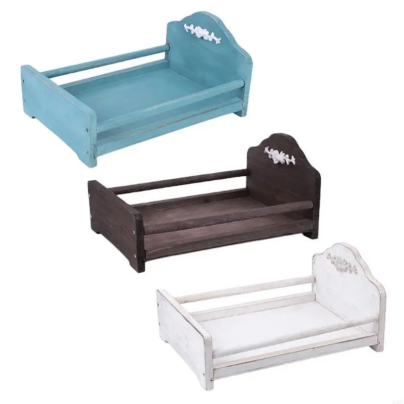 

J2HF Newborn Posing Detachable Mini Bed Baby Infant Photo Props Wooden Crib