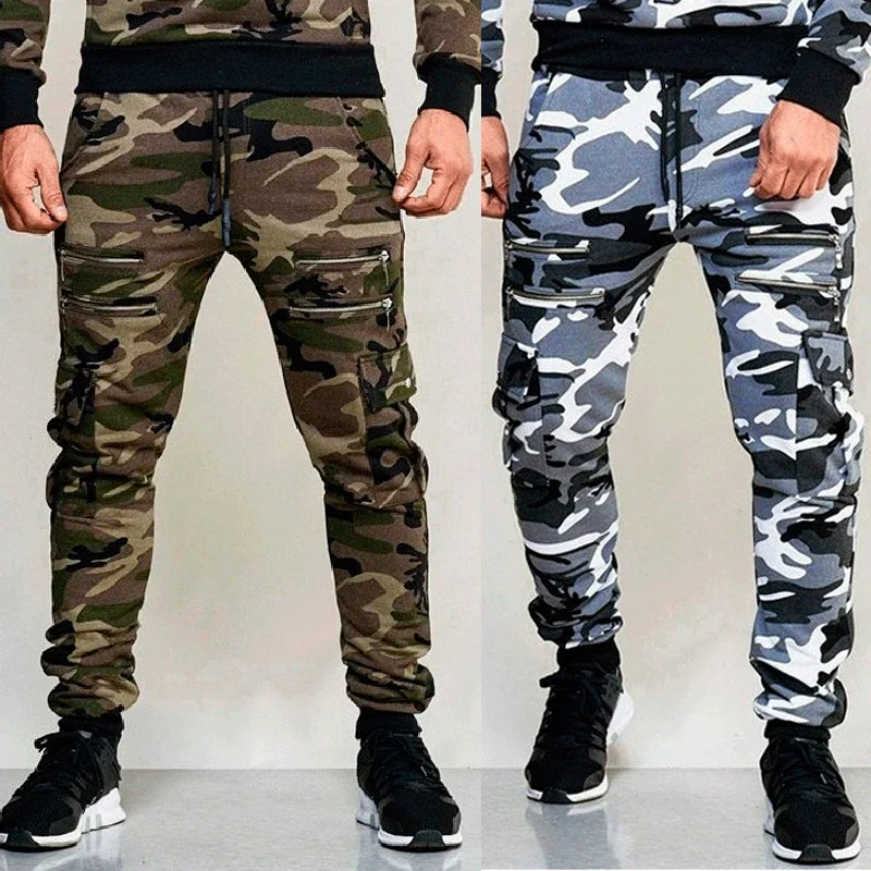 

M-5X 2023 Mens Jogger Autumn Pencil Harem Pants Men Camouflage Pants Loose Comfortable Cargo Trousers Camo Joggers