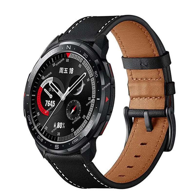 For Honor Watch GS Pro Smartwatch Bracelet 22mm Leather Replacement Strap For Honor Magic 1 2 46mm/GS 3 Sport Band Men Belt
