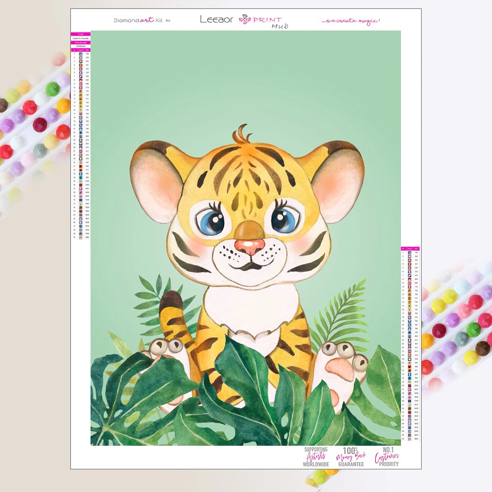 5D Diamond Painting Baby Jungle Animal Art Cross Stitch Kit Full Round/Square Diamond Embroidery Mosaic Art Home Decor Gifts