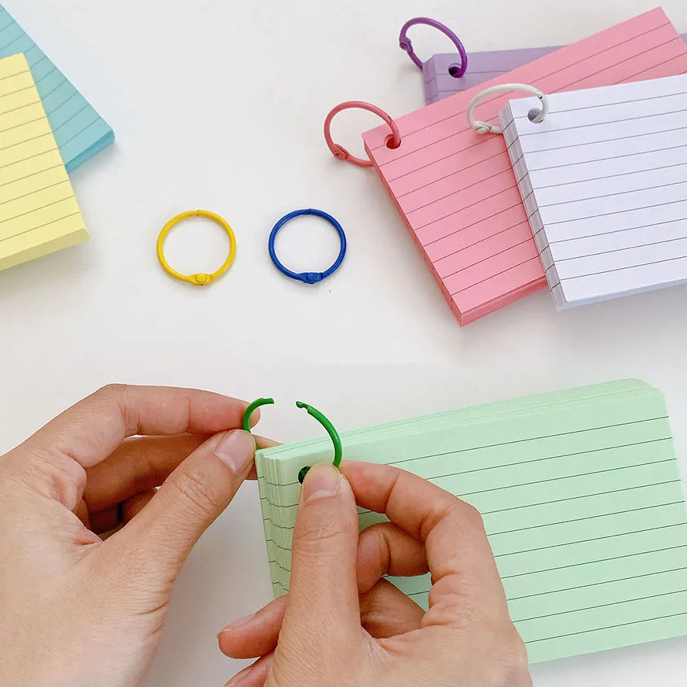 1 مجموعة 600 صفحة بطاقات الفهرس الملونة أجهزة الكمبيوتر المحمولة 6 حلقات معدنية دفاتر الملاحظات المحمولة مجلة مذكرة رسم منقط بطانة أدوات الدراسة