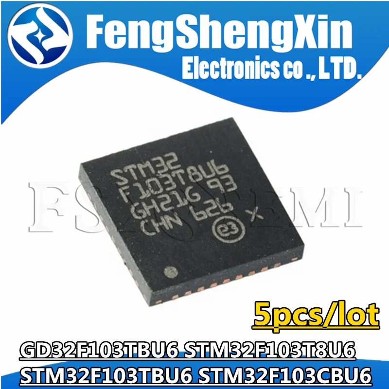 5pcs GD32F103 GD32F103TBU6 STM32F103 STM32F103T8U6 STM32F103TBU6 STM32F103CBU6 QFN MCU Chips