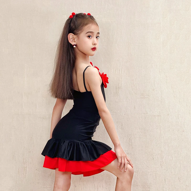 Fashion Latin Dance Competition Dress Girls Samba Latin Dance Professional Costume Kids Performance Dancing Clothes SL12842