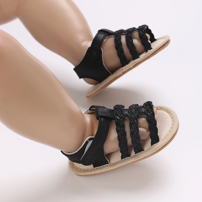 Neue 0-18M Baby Einfarbige Lässige und Bequeme Babysandalen für Mädchen, Atmungsaktive und Leichte Sommer-Sandalen mit Offener Zehenpartie – Detail 13