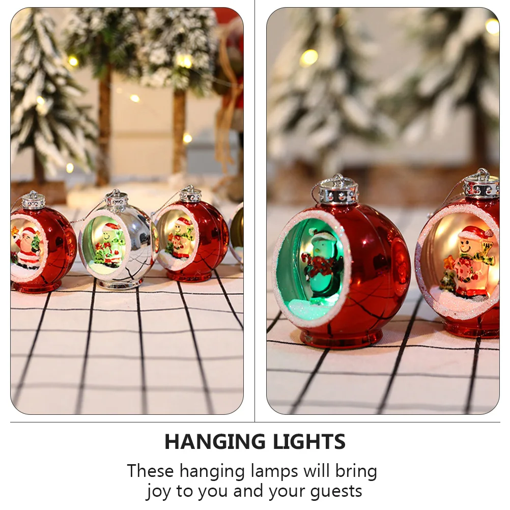 

3pcs Christmas Tree Hanging Hollow Ball Lights Party Decorations Favors Random Style Ornament Pendant Lamp Holiday Home Festival