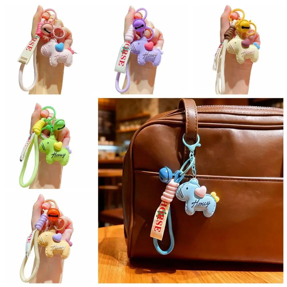 

Cartoon Style Zodiac Pony Resin Doll Realistic Lucky Horse Resin Pendants Key Ring Candy Color Pony Resin Keychain