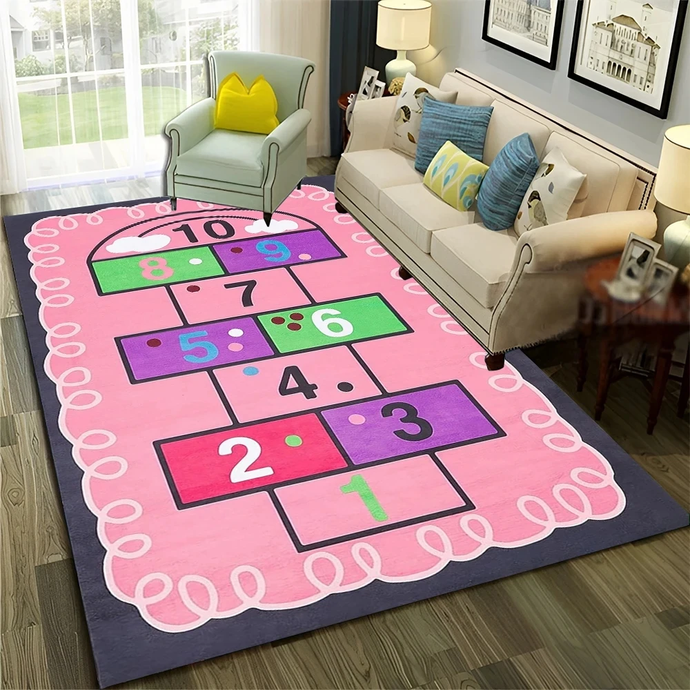 Princess Dance Game Boy and Girl Cartoon Carpet Home Living Room Sofa Door Mat Children's Anti Slip Floor Mat Home Decoration