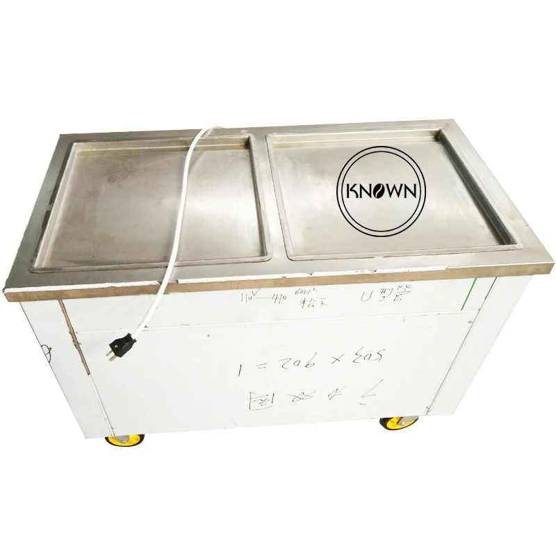 

Hot sale ice cream roller double pan ice cream making machine by free shipping