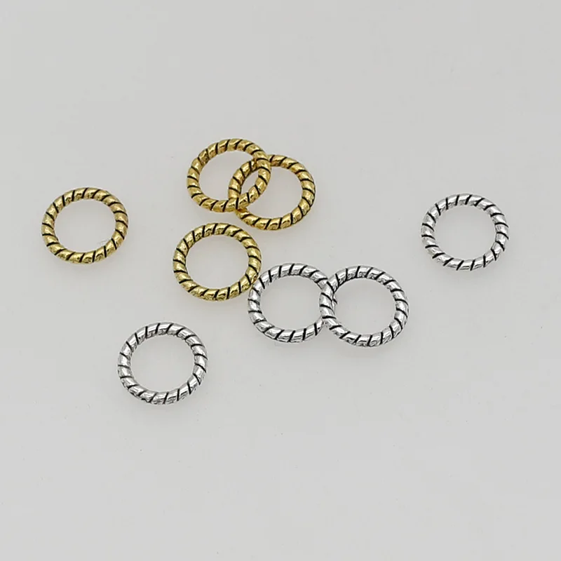 100pcs/lot Wholesale Zinc Alloy Ring Beads Spacer 8mm With 6mm Hole Jewelry Charm Findings Women Bracelet Beads DIY Accessories