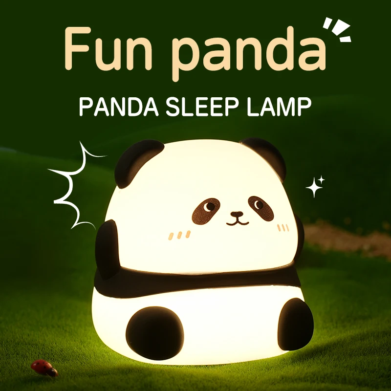 Cute Panda Baby Silicone Night Light: USB Charging, Cartoon Design, Protects Children's Sleep, Preferred Birthday Gift