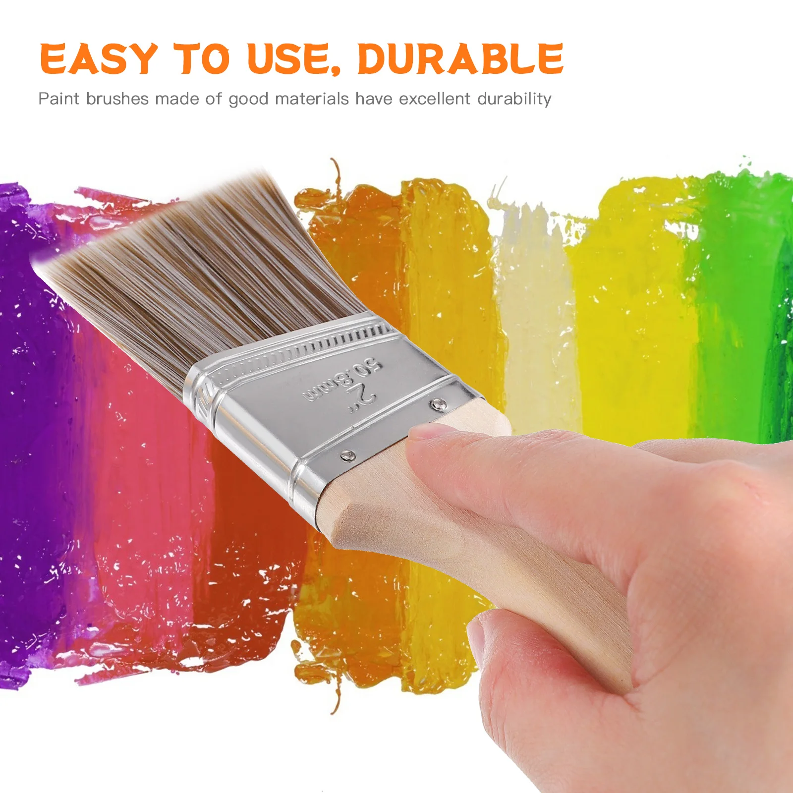 

5pcs Paint Brush Set Wooden Nylon Kids Drawing Oil Art Brushes for Acrylic Watercolor Painting Large Projects