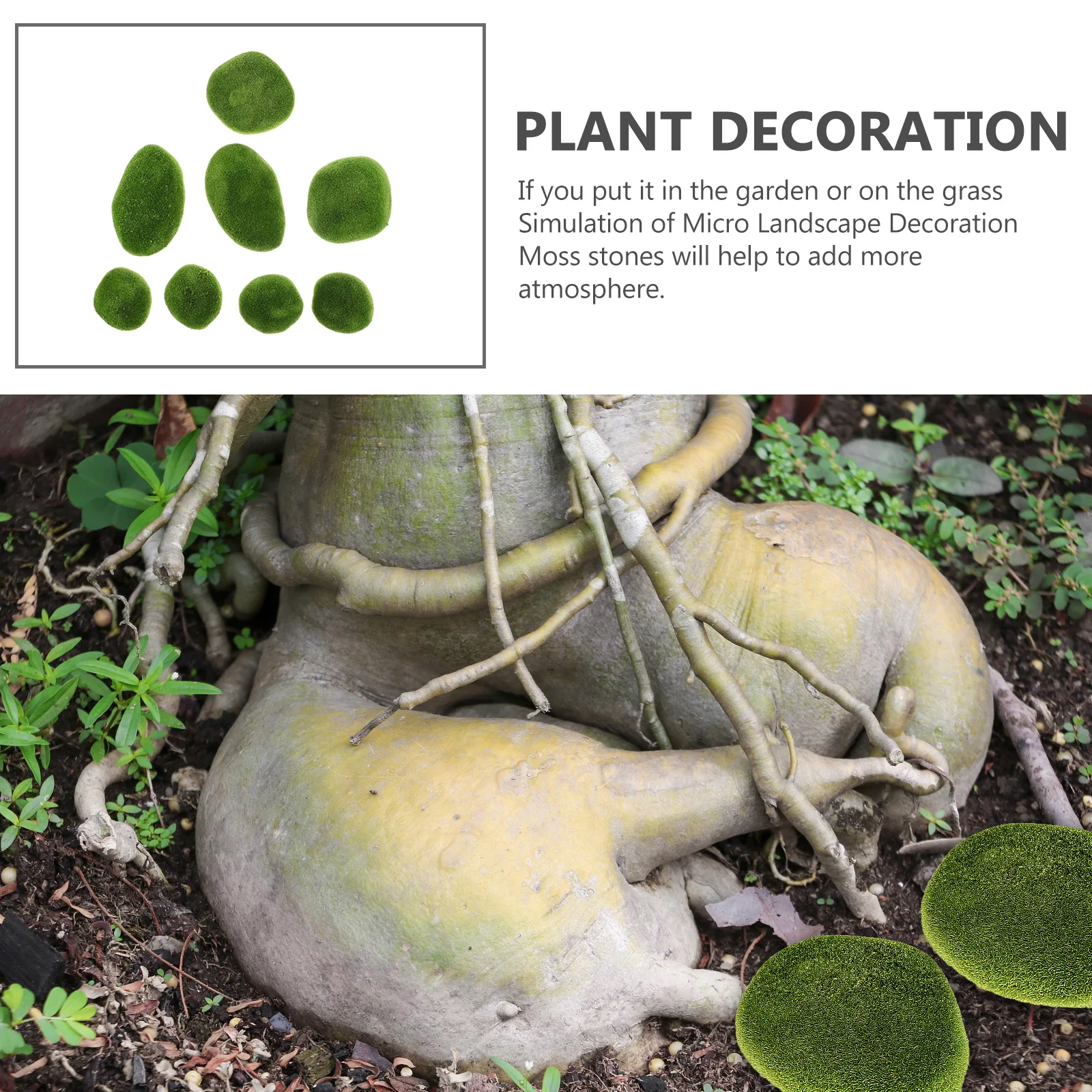 

13pcs Fake Moss Stones Flocking Froth Lightweight Micro Landscape Decor For Garden Bonsai Fish Tank Yard Diy Decoration